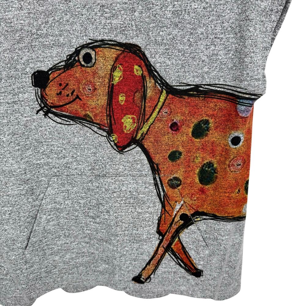 NEW NWOT Inoah Womens Sz XS Wearable Art Dogs Hoodie Tank Blouse Shirt Top - Picture 4 of 6